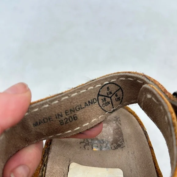 VINTAGE Dr Martens Suede Leather camel Tan  Fisherman Sandal Made ENGLAND 7 - Picture 12 of 12